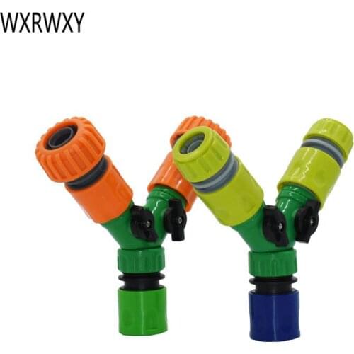 1/2" 3/4" hose garden tap water splitter 2 way tap 16mm 20mm hose irrigation connector splitter 1set