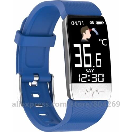 T1 Smart Watch Band Temperature Measure ECG Heart Rate Blood Pressure Monitor Weather Forecast Drinking Remind men women