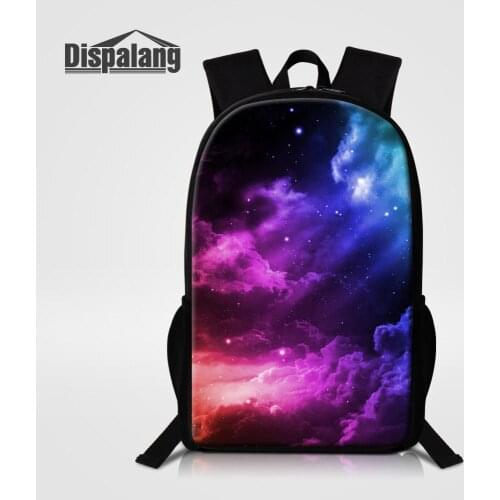 Dispalang Womens Backpack 3D Galaxy Printing Mochila Escolar Universe Space Pattern School Bag Children New 16 Inch Big Bookbag