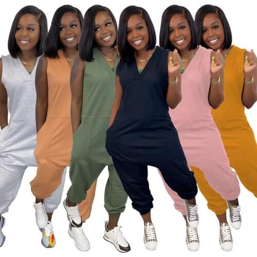 ZKYZWX Plus Size Sexy Jumpsuit Summer Outfits for Women Sleeveless Deep V Pocket Overalls One Piece Night Club Shorts Rompers