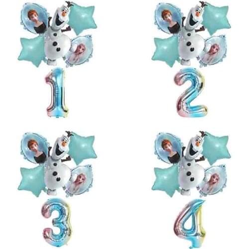 1Set Elsa Olaf Disney Frozen Princess Helium Balloons Baby Shower Girl Snowman Birthday Party Decorations Kids Toys Air Globos