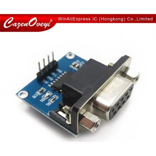 1pcs/lot MAX3232 RS232 to TTL Serial Port Converter Module DB9 Connector MAX232 In Stock