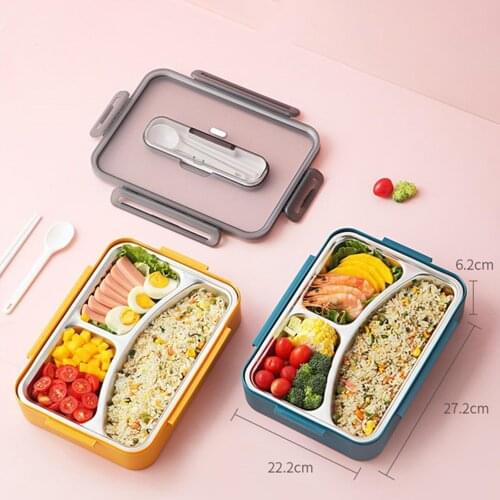1Pcs Portable 304 Stainless Steel Lunch Box Hot Japanese Style Compartment Bento Box Kitchen Leakproof Food Container