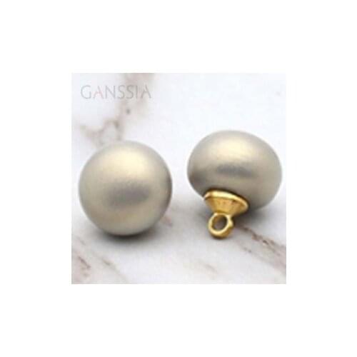 10pcs/lot Size:10mm&12mm Beautiful Light Green Oval Resin Pearl Gold Shank Buttonfor Clothes DIY Craft Accessories (SS-2276)