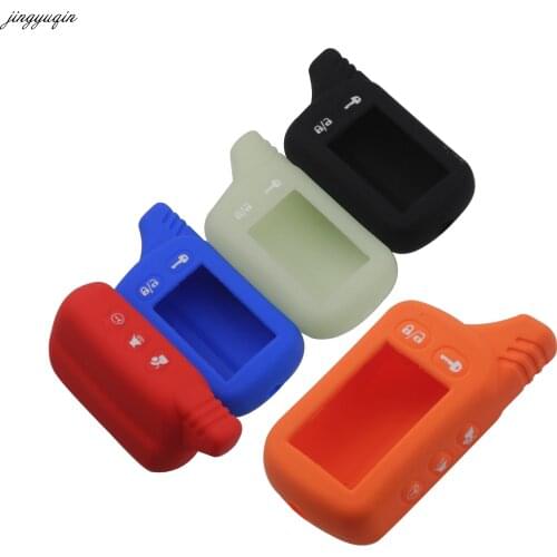 Jingyuqin 10pcs Silicone Case KeyChain For Russian 2-way Alarm System Key Fob For Tomahawk TZ9010 Tomahawk TZ9030 SL-950 S-700