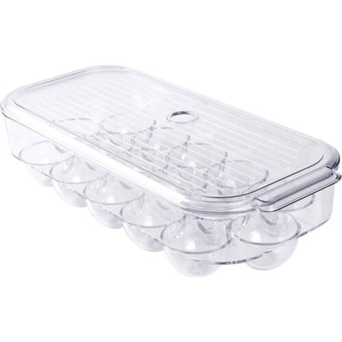 16 Blank Plastic Egg Holder For Refrigerator With Handle Lid Fridge Storage Organizer Safety Egg Storage Box Eggs Box