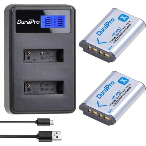 2Pc NP-BX1 1860mAh Battery +LED Dual Charger for Sony DSC RX1 RX100 AS100V M3 M2 HX300 HX400 HX50 HX60 GWP88 AS15 WX350