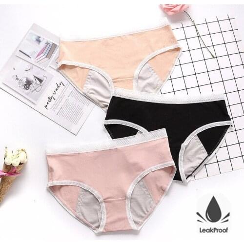 3 pairs/lot Pants Leak Period Cotton Menstrua Breathable Briefs High Underwear Waist Warm Female Women Physiological Breathable