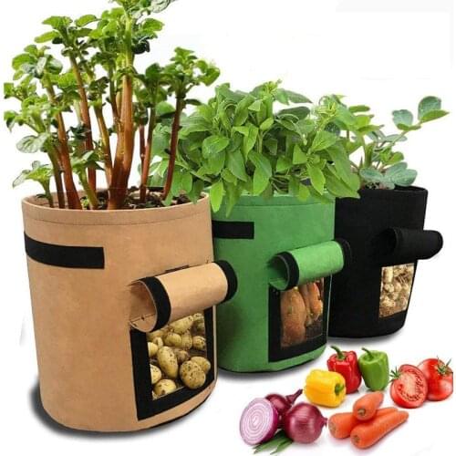 3pcs Gallon large plant nursery growth bag flower pot home gardening tools potato strawberry fabric vegetable garden nursery pot