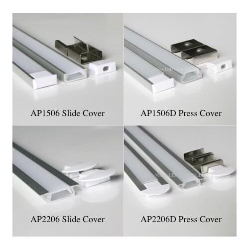 30m(30pcs) a lot, 1m per piece led aluminum profile slim AP1506 2206-1m with milky diffuse or clear cover