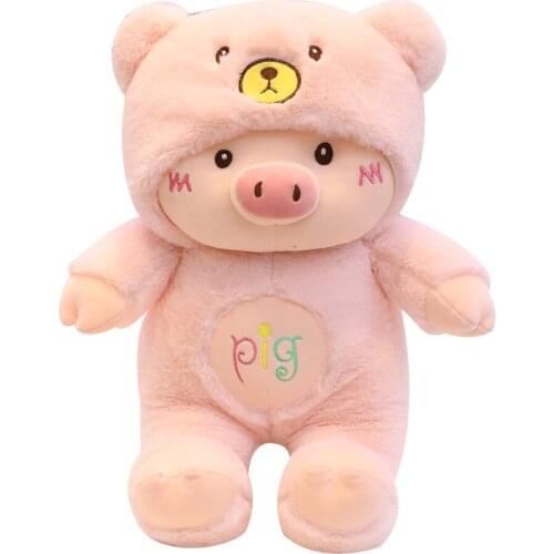 30cm 45cm 60cm Lovely Pig Plush Toy Creative Cosplay Cat Bear Dog Doll Soft Stuffed Animals Toy
