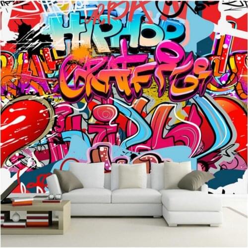 Beibehang 3d wallpaper wall murals wall stickers colorful street graffiti bar KTV tooling background wall papel de parede