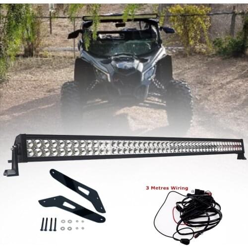 50inch Straight Led Light bar & 50" Upper LED Light Bar Mounting Brackets for UTV Can-am Maverick X3 DS RS MAX 2017 - 2021