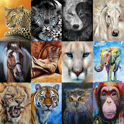 5D DIY Animal Diamond Painting Diamond Embroidery Full Square Round Drill Cross Stitch Kits Diamond Mosaic Home Decor Craft