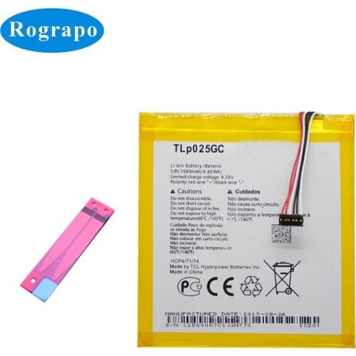 2580mAh TLP025GC Replacement Battery Battery Batterij For Alcatel Pixi 4 7" 7.0 OT-8063 9003X 9003A Mobile Phone Batteries