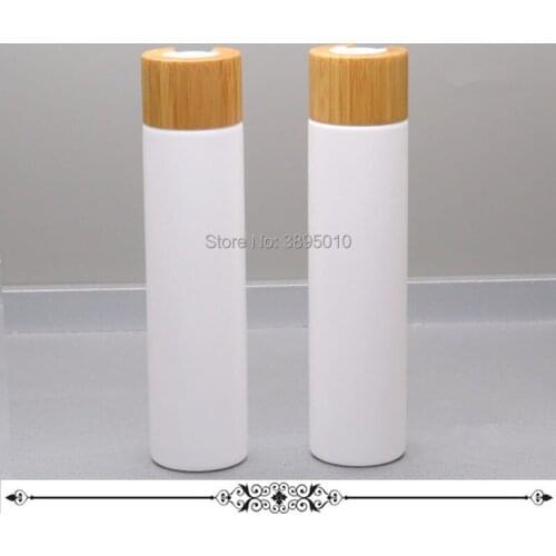 Bamboo Bath Foam Bottle Plastic PP Refillable Toner Bottles With Press Cap Empty Shampoo Bottle Lotion Press Bottle 250ml F678