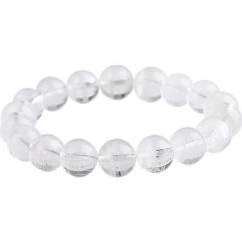 White Ghost Natural Crystal Bracelets Round Beads Necklace Lucky for Women Men Fresh Simple Crystal Bracelet Jewelry
