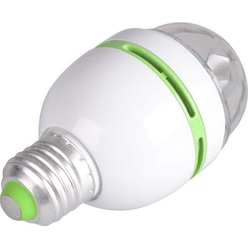 Fast shipping 10X E27 3W RGB LED Crystal Stage Rotating Color Light Bulb Lamp For Party Disco Bar