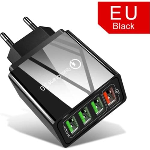 Qc3.0 Fast Charge 4usb Multi-Port 5V/9V/12V New Style Travel Charger US Standard European Standard Fast Charge Qc3.0