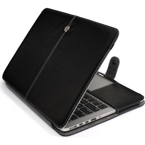 Notebook Case For Macbook Air 11 Air 13 A1466 A1369 Soft PU Leather Bag For Pro Retina 13 15 Model A1398 A1286 Laptop Flip Cover