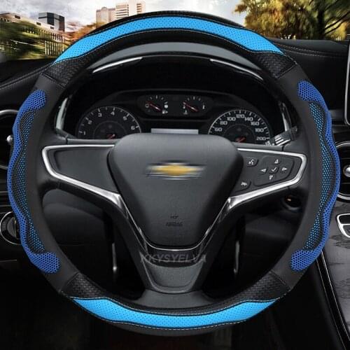 For Chevrolet Orlando Colorado Malibu Cruz Car Styling Microfiber Leather 38CM Steering Wheel Cover Interior Accessories