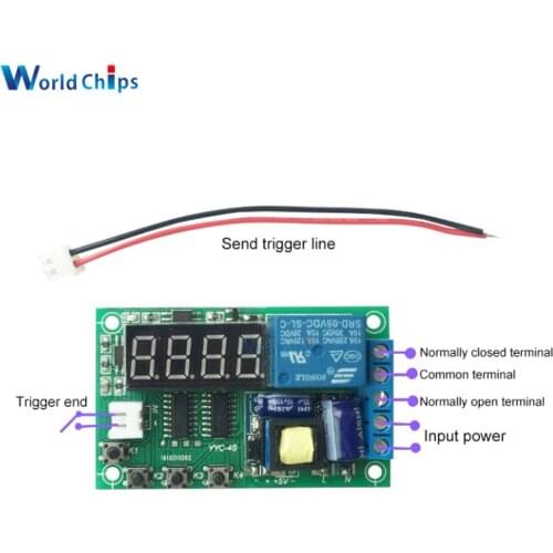 AC 110V-270V Digital Time Delay Relay Module LED Display Cycle Timer Control Switch Adjustable For Motor/LED Strip