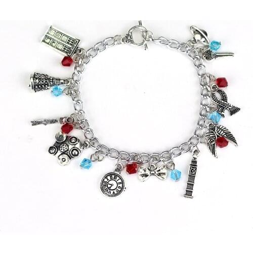 Dongsheng Movie Bracelet TARDIS Inspired Bracelet Alien Robot Police Box Charm Bracelet Tone Charms Bracelet-2