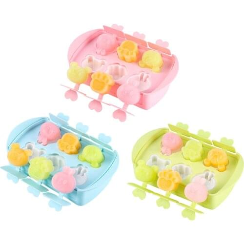 Popsicle Mold DIY Homemade Dessert 6 Ice Pop Molds Reusable BPA Free Ice Cream Silicone Maker Mould With Stick Baking Tool 2021