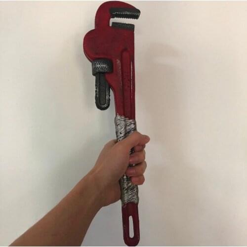 Halloween Cosplay Prop Wrench Repairman Axe 1:1 PU Weapon Movie Game Cos Role Play Gift Safety 46cm