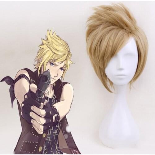 Game Final Fantasy XV Cosplay Wigs Prompto Argentum Cosplay Wig Heat Resistant Synthetic Hair Wig Halloween Carnival Party