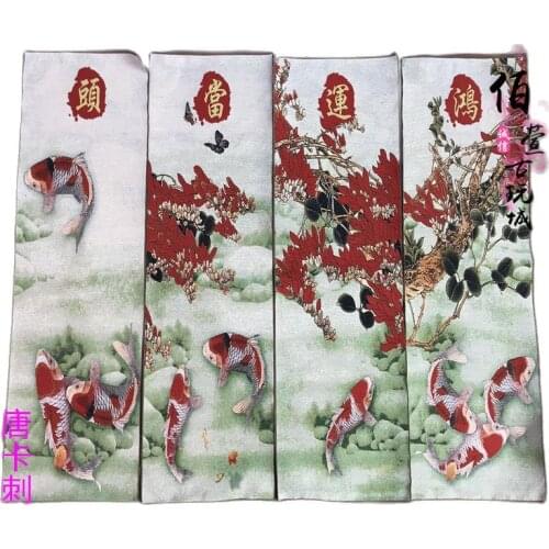 Collection of ancient religious Thangka embroidery, four screen Nepal portrait, brocade painting, silk fortune hanging painting