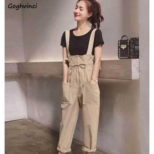 Women Jumpsuits Solid Casual Lace Up New Trendy All-match Straight Overalls Korean Style Simple Retro Spring Autumn Ulzzang Chic