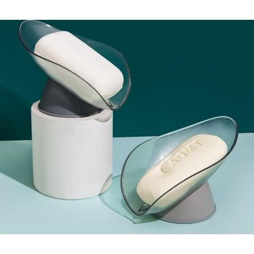 Soap box drain soap holder soap rack leaves shape put soap box bathroom storage soap holders soap dish