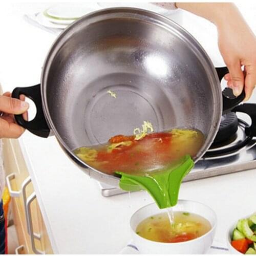 Kitchen Gadget Funnel Anti-spill Pans Rim Silicone Pot Pan Leak-proof Kitchen Utensils To Spills Deflector Kitchen Gadget Tools