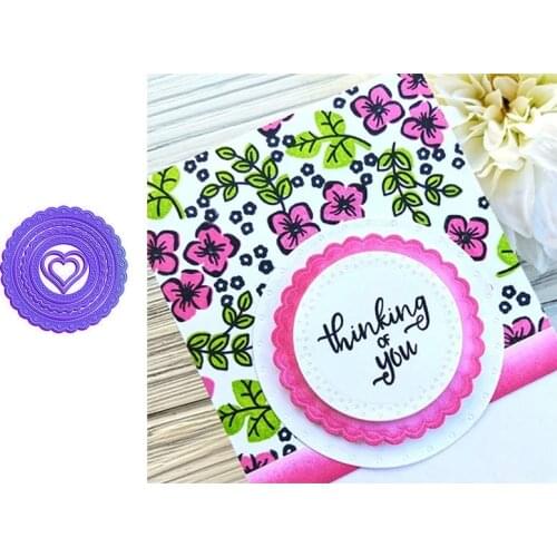 Metal cutting dies scalloped circle frames set cut die mold Scrapbook cards making paper craft knife mould new 2020