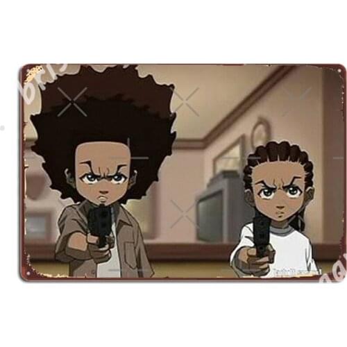 The Boondocks Huey And Riley Metal Signs Funny Cinema Wall Mural Mural Painting Tin sign Posters
