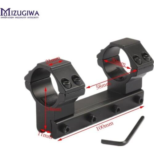 Mizugiwa One-Piece Flat Top 30mm Double Ring Air Rifle Scope Mount Ring Weaver Base 11mm Dovetail Rail Hunting Accessories Caza