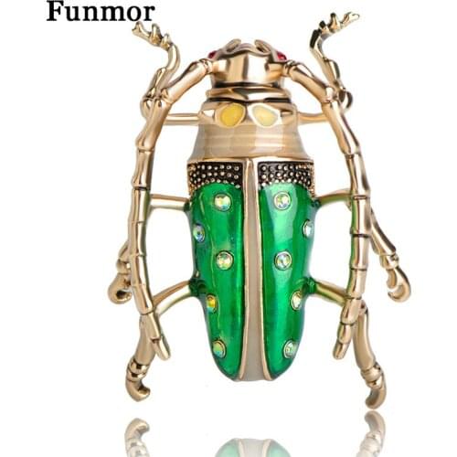 Funmor Vivid Cicada Insect Shape Brooch Enamel Pins Men Children Coat Lapel Shirt Decoration Jewelry Gathering Accessories Gifes
