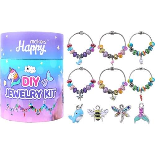 A 3D Three-dimensional Bracelet Making Kit With Beads Pendants Snake-shaped Bracelet Necklace Wax Lines For DIY Jewelry Making