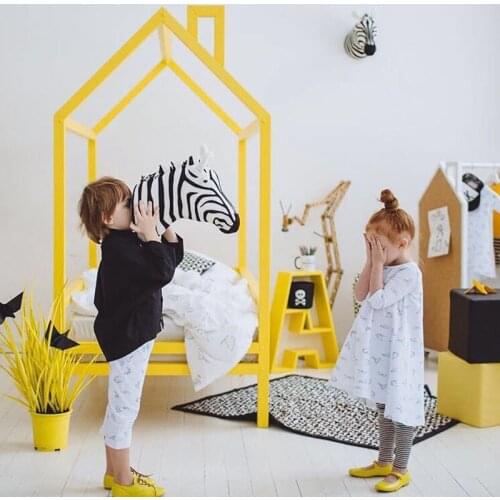 Zebra/Elephant/Giraffe 3D Animal Head Wall Mount Children Stuffed Toys Kids Room Wall Home Decoration Accessories Birthday Gifts