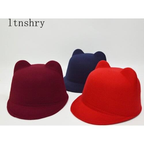 2019 new cute Hat snapback wool do equestrian cap Cubs hat ear cap Fedoras cap for men and women girl Orecchiette Gorra Mujer