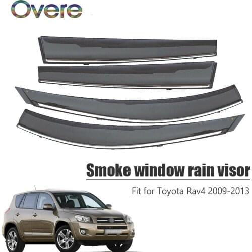Overe 4Pcs/1Set Smoke Window Rain Visor For Toyota RAV4 2009 2010 2011 2012 2013 Awnings Shelters Guard ABS car accessories