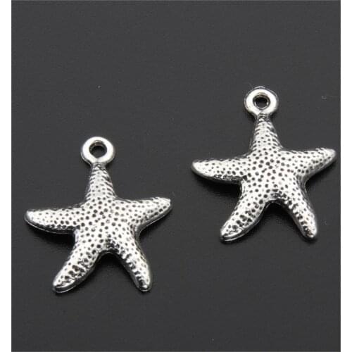 25pcs Tibetan Silver Color Marine Starfish Charms Pendants For Necklace Bracelet Jewelry Making DIY Handmade A2702