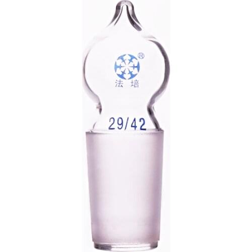 2pcs Transparent / brown glass stopper,Glass hollow plug,Joint 29/42,Grinding ball plug,Hollow plunger