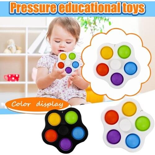 Rainbow five-color bubble squeeze toy decompression toy fun to spin Fingertip rotation spinner toy for baby hand spinner Flowers
