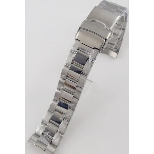 20mm Width Watch Strap Watchband Metal Bracelet Central Polished Fit For 40mm Bliger Mens Watch Stainless Steel New Arrival