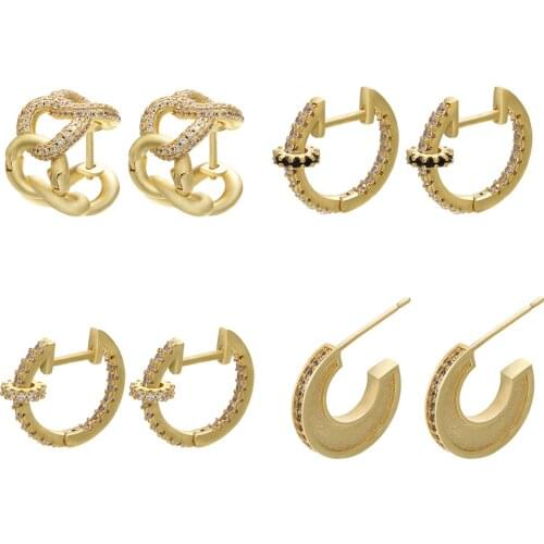 ZHUKOU high quality AAA CZ Element Stud Earrings For Women Creative Crystal Earrings Statement Wedding Jewelry model:VE137