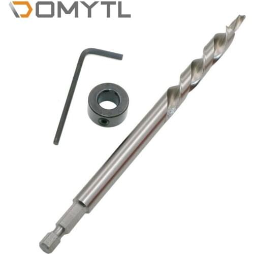 Drill Bit Woodworking Oblique Hole 9.5MM High Speed Steel Oblique Hole locator + limit ring + Hexagon Wrench