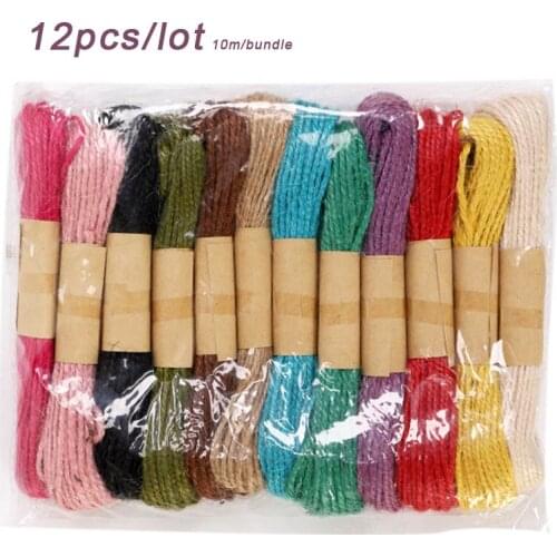 10mx12pcs Natural Jute Color 1mm Hemp Rope DIY Handmade Crafts Accessior woven jute rope Party Wedding Gift Wrapping Cords Threa