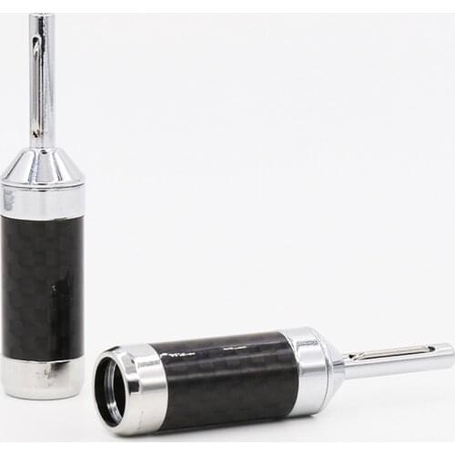 High Quality Carbon Fiber Rhodium Plated Banana Plug Audio HIFI Speaker Cable Plug